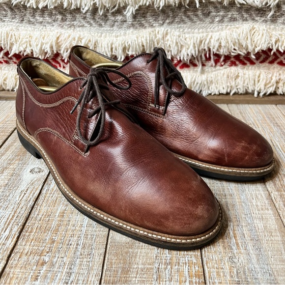 Men's Johnston & Murphy Barlow Plain Toe Oxfords, 20-4870 Dark Tan Size 9.5